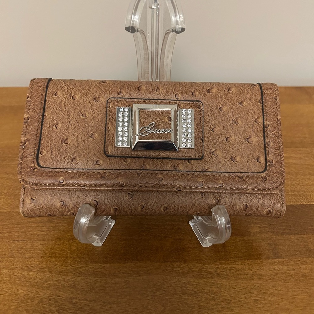 Guess Tan Wallet with Silver Accents